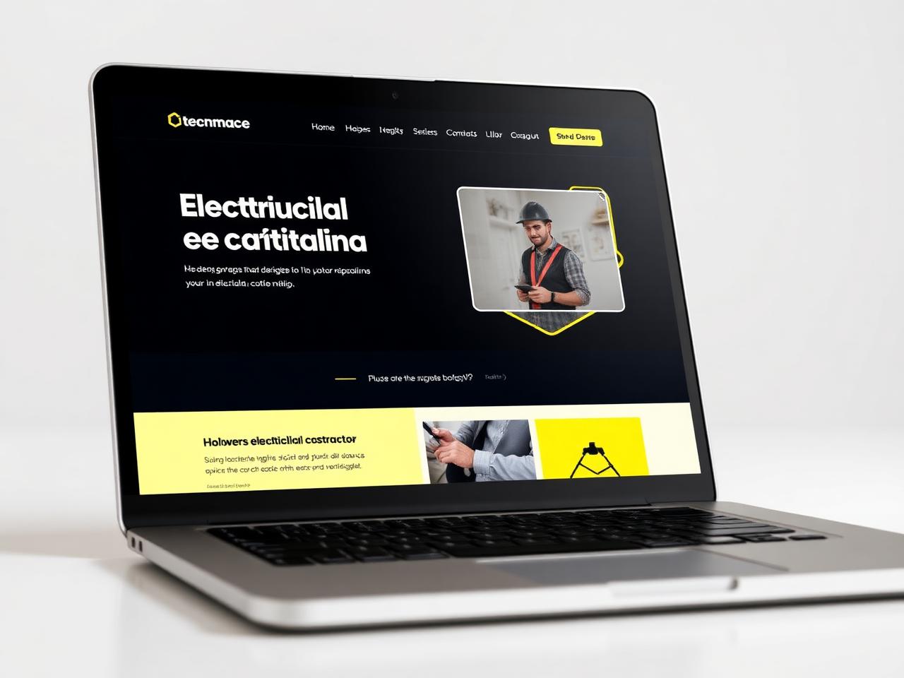 Brightline Electrical website homepage displayed on a laptop mockup